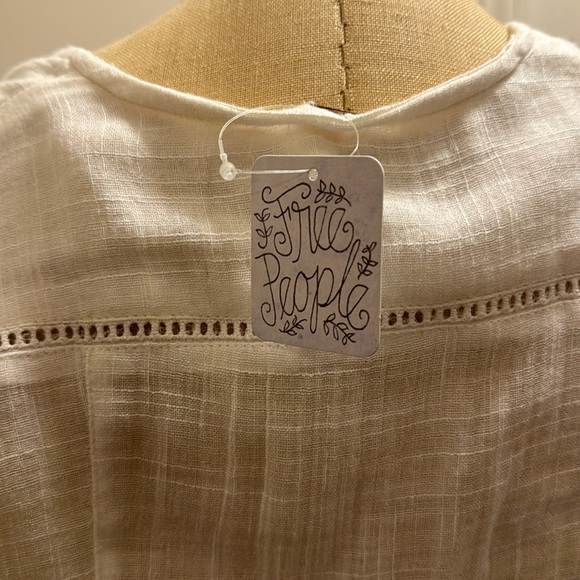 FREE PEOPLE ✨ NWT GRETA BUTTON-DOWN GAUZE TUNIC | XS | white | send an offer! ❤️ - Picture 6 of 6